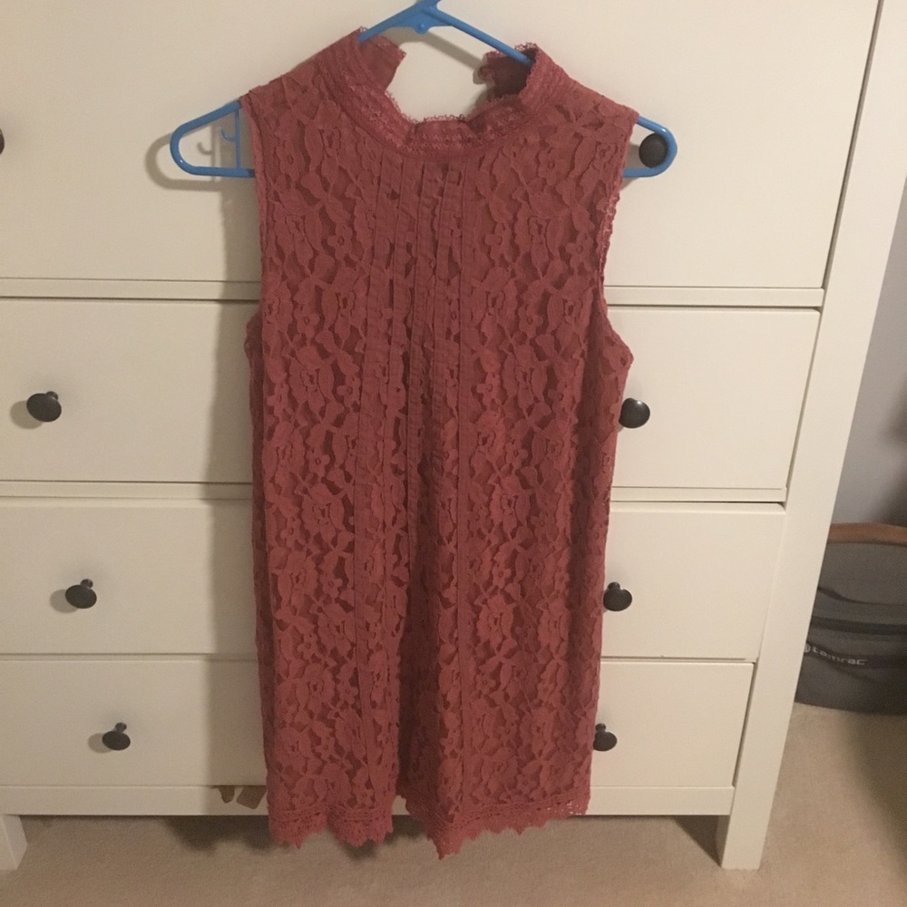 High neck lace dress